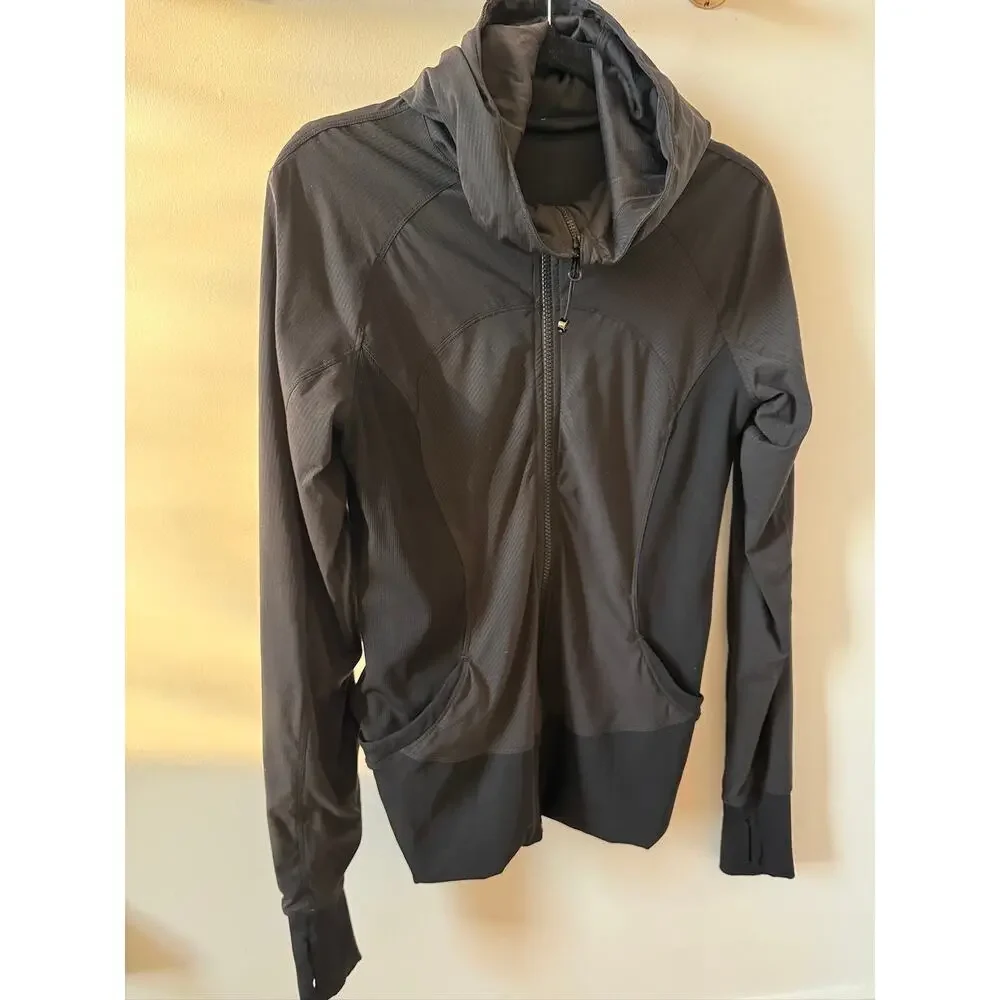 Lululemon Black Dance Studio Jacket III Reversible Hooded Full Zip Size 10 L